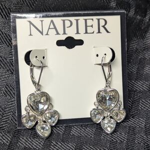 Napier Silver Always Love Chandelier Earrings.